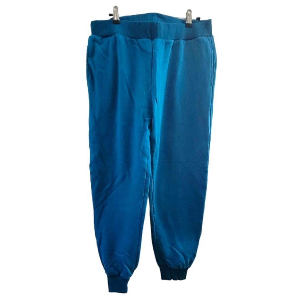 XL "The Label" turquoise blue thick jogger sweatpants with pockets